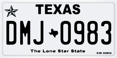 TX license plate DMJ0983