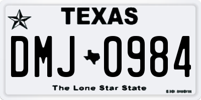 TX license plate DMJ0984