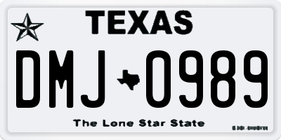 TX license plate DMJ0989