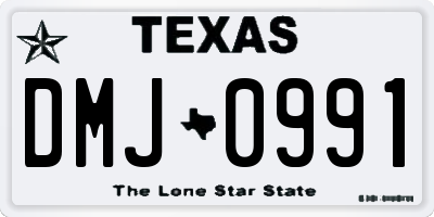 TX license plate DMJ0991