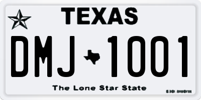 TX license plate DMJ1001