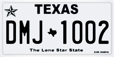 TX license plate DMJ1002
