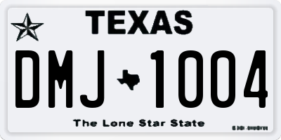 TX license plate DMJ1004
