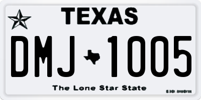 TX license plate DMJ1005