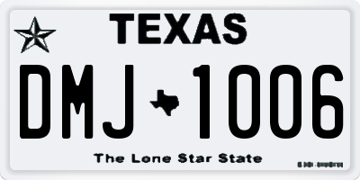 TX license plate DMJ1006