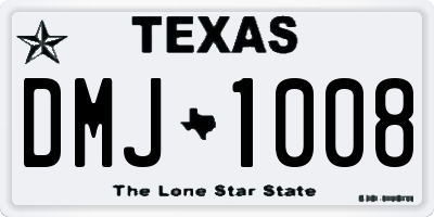 TX license plate DMJ1008