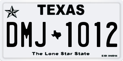 TX license plate DMJ1012