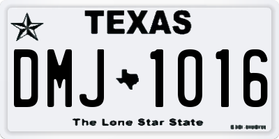 TX license plate DMJ1016