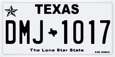 TX license plate DMJ1017