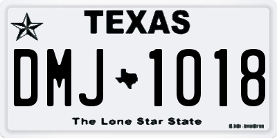 TX license plate DMJ1018