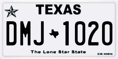 TX license plate DMJ1020