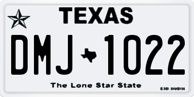TX license plate DMJ1022