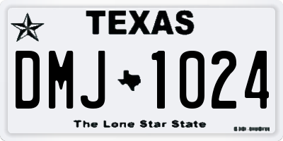 TX license plate DMJ1024