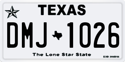 TX license plate DMJ1026