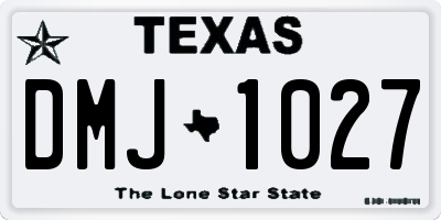 TX license plate DMJ1027