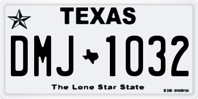 TX license plate DMJ1032