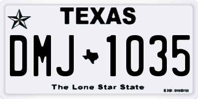TX license plate DMJ1035