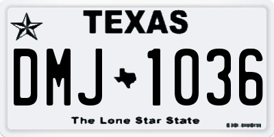 TX license plate DMJ1036