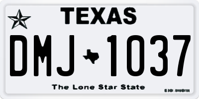 TX license plate DMJ1037