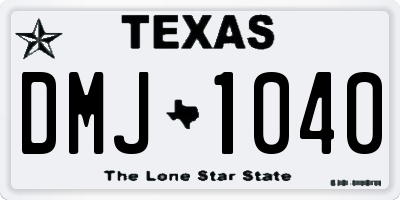 TX license plate DMJ1040