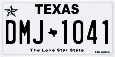 TX license plate DMJ1041