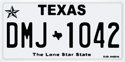 TX license plate DMJ1042
