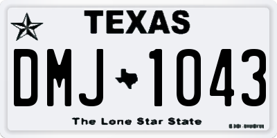 TX license plate DMJ1043