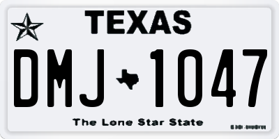TX license plate DMJ1047