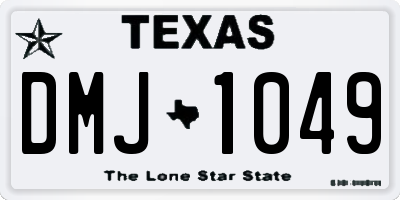 TX license plate DMJ1049