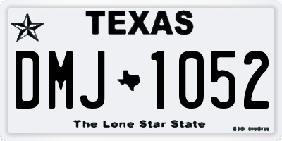 TX license plate DMJ1052