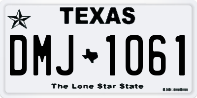 TX license plate DMJ1061