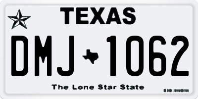 TX license plate DMJ1062