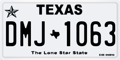TX license plate DMJ1063