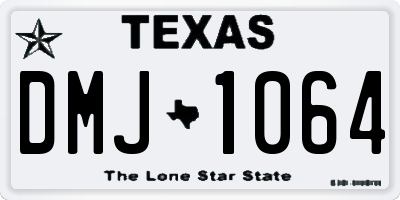 TX license plate DMJ1064