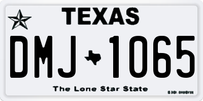 TX license plate DMJ1065