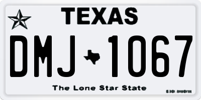 TX license plate DMJ1067