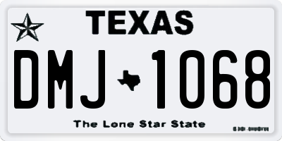 TX license plate DMJ1068