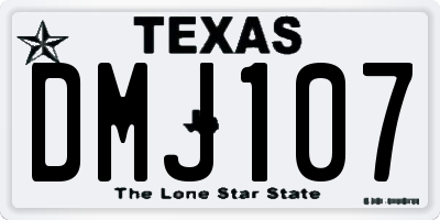 TX license plate DMJ107