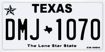 TX license plate DMJ1070
