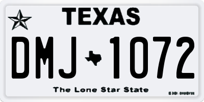 TX license plate DMJ1072