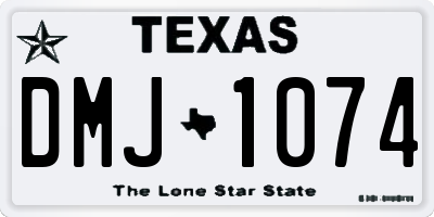TX license plate DMJ1074