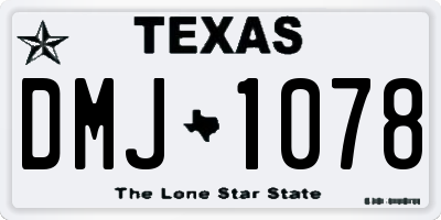 TX license plate DMJ1078