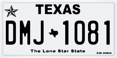 TX license plate DMJ1081