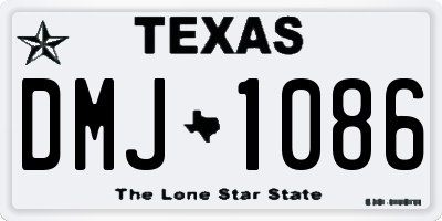 TX license plate DMJ1086