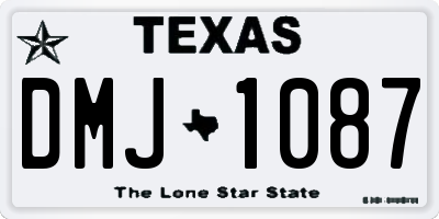 TX license plate DMJ1087