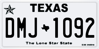 TX license plate DMJ1092