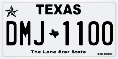 TX license plate DMJ1100