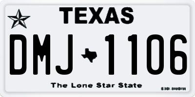 TX license plate DMJ1106