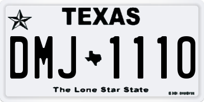 TX license plate DMJ1110