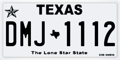TX license plate DMJ1112